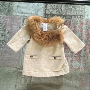 Janie and Jack Fur Collar Winter Dress- New and Unworn!